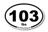 Old High School Wrestling Weight Class Sticker