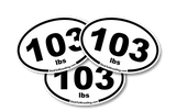 Old High School Wrestling Weight Class Sticker Three-Pack