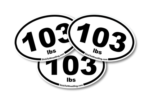 Old High School Wrestling Weight Class Sticker Three-Pack