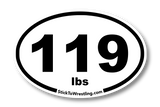 Old High School Wrestling Weight Class Sticker