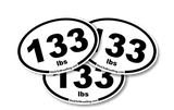 College Wrestling Weight Class Sticker Three-Pack