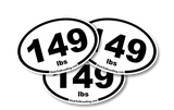 College Wrestling Weight Class Sticker Three-Pack