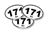 Old High School Wrestling Weight Class Sticker Three-Pack