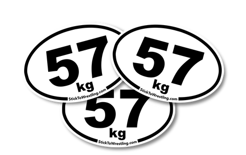 Men's Freestyle Wrestling Weight Class Sticker Three-Pack