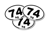 Men's Freestyle Wrestling Weight Class Sticker Three-Pack